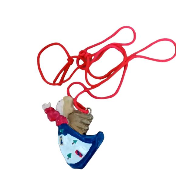 Christmas Holiday Jewelry Set Necklace Earrings Angel Bear Tree Pin Kitsch - Picture 8 of 13